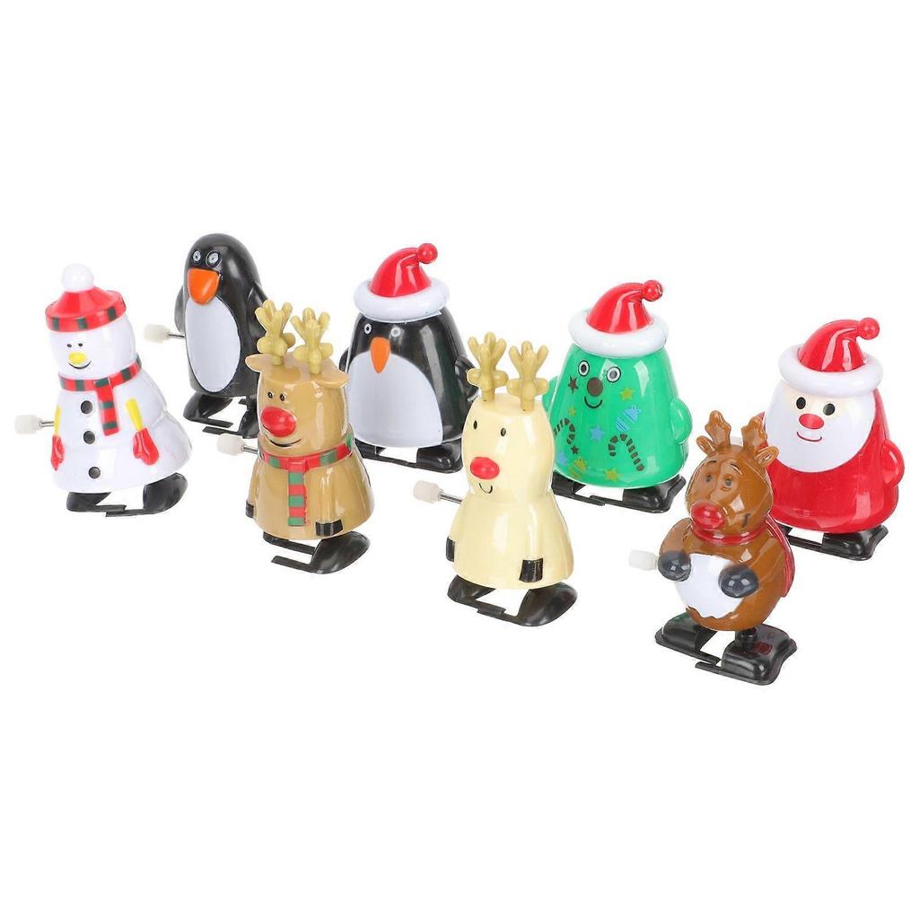8pcs Novelty Christmas Wind Up Toys Kids Party Clockwork Toys Wind-up Toys Kids Playthings