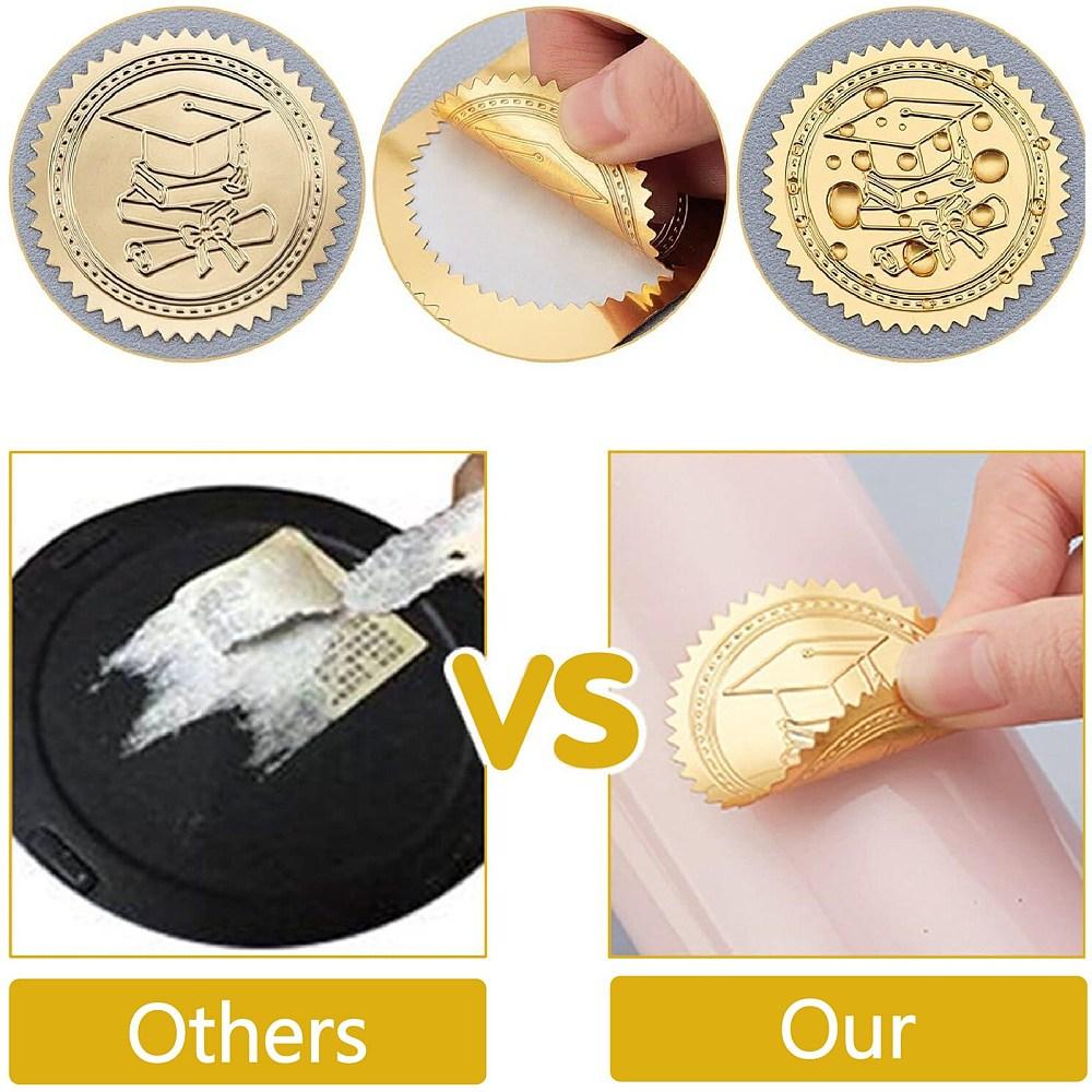 Plastic Self Adhesive Gold Foil Embossed Stickers Medal Decoration Sticker Star 5x5cm