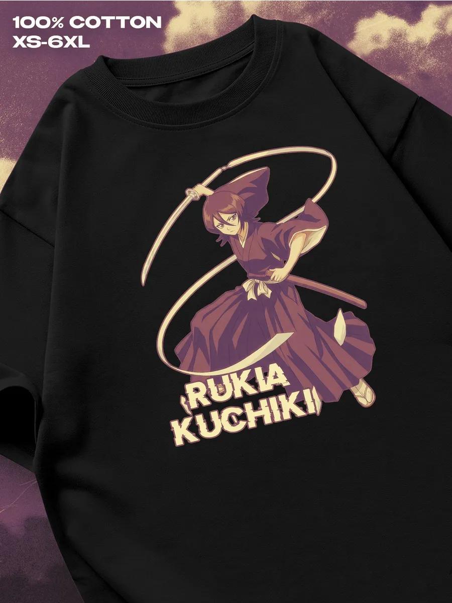 Rukia Kuchiki Bleach T-shirt Mens Tshirt Womens Tshirts with Letters Print Short Sleeves T-Shirt Casual Street Tee Shirt Top S