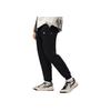 Li Ning Basketball Series Bad Five Solid Color Drawstring Cuffed Knit Sports Pants Men Bottoms Black AKLU469-3