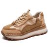 Fashion GKTINOO 2025 Spring New Genuine Leather Sneakers Casual Sports Shoes Round Toe Lacd-up Retro Versatile Women's Flat Shoes