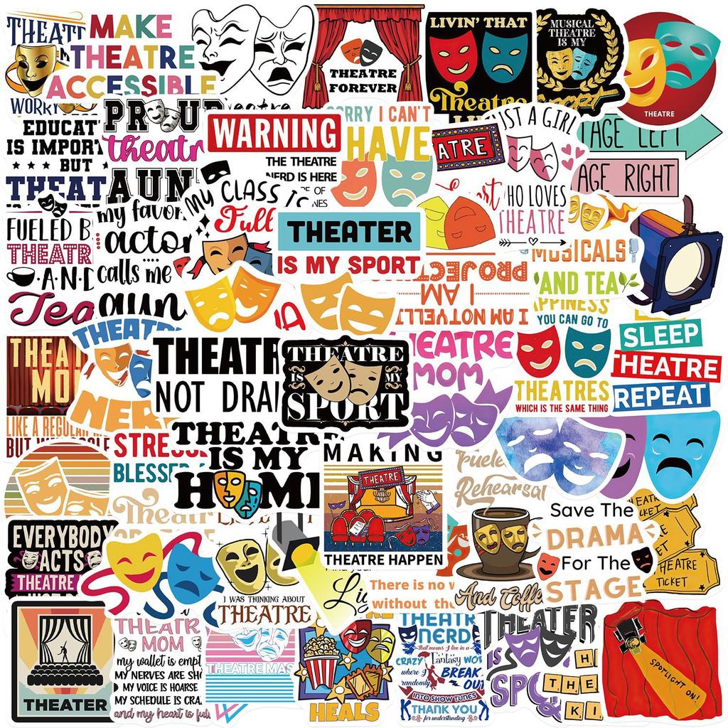 50 Theatre Stickers Guitar Laptop Suitcase DIY Waterproof Stickers