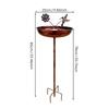 Metal Bird Bath 2-in-1 Outdoor Decor Heavy Duty for Backyard