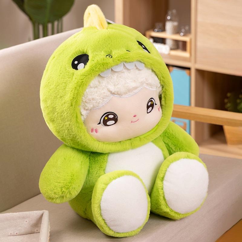 

Doll Toy Plush Pillow Cartoon Dinosaur The Wolf Panda Rabbit Animal Stuffed 23cm/9.06in зелений