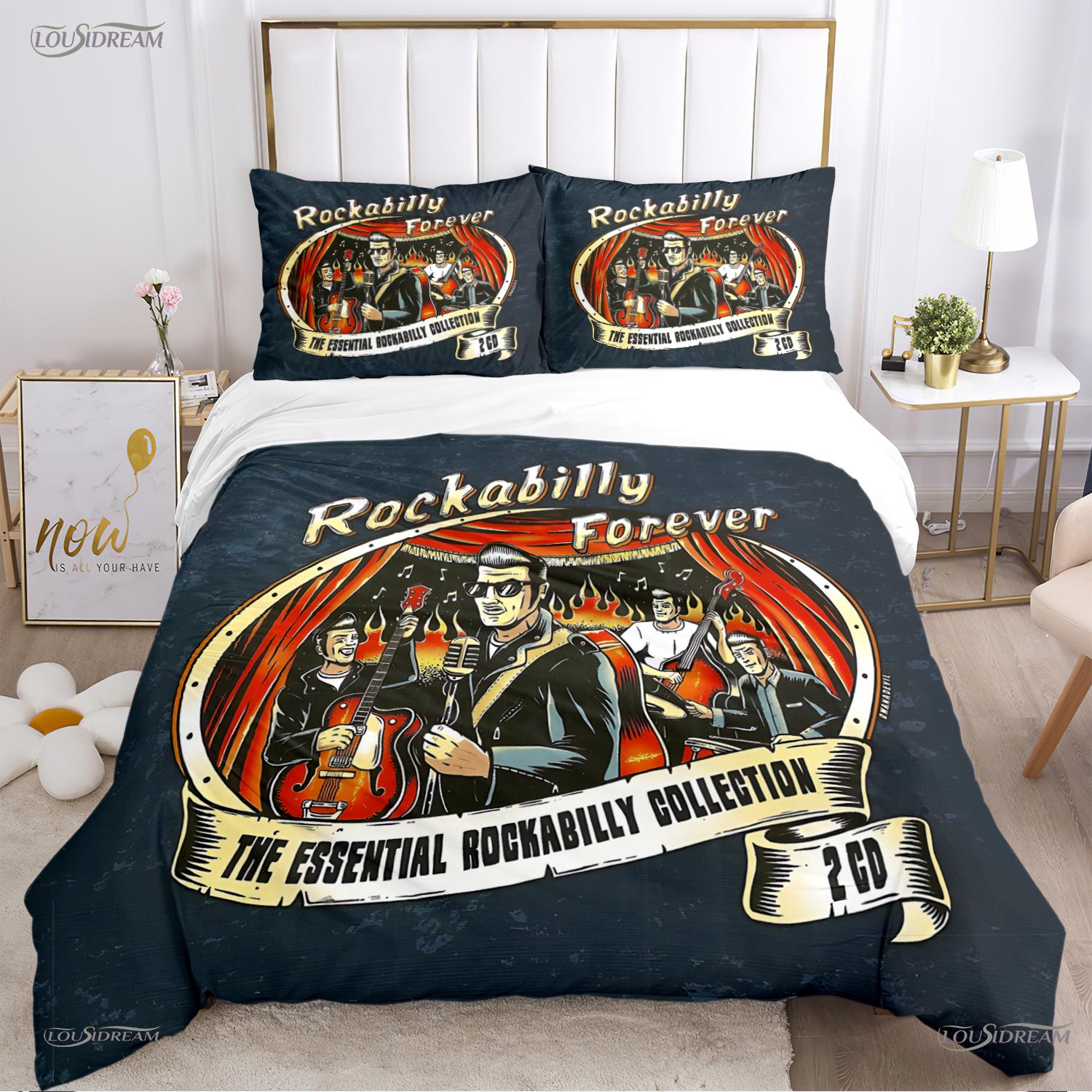 

Comforter Hip Hop Music Rockabilly All Season Comforter Bedding Sets Soft And S Single/Double/Queen/King Comforter (quilt)-EU Single(135*200cm)3pcs