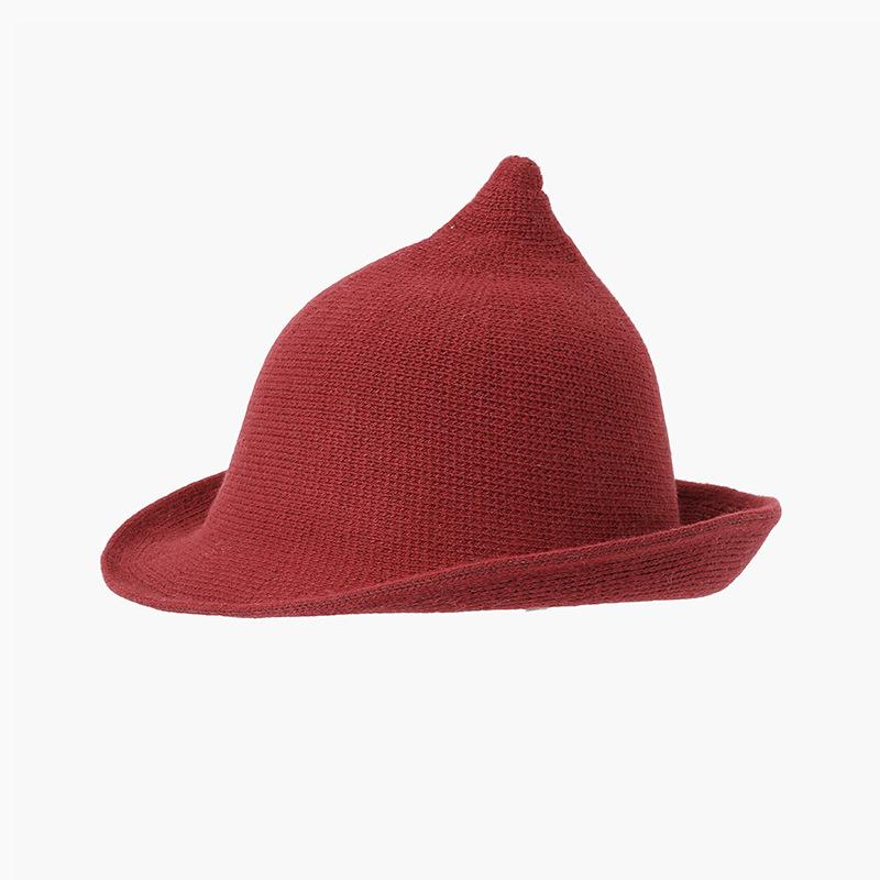 Halloween Hat Witch Hat Foreign Trade Foldable Wool Knitted Hat Pointed Witch Hat Tide