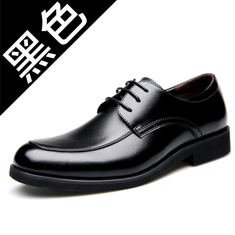 2025 spring new men's classic business dress leather shoes cowhide leather shoes casual single shoes derby men's shoes