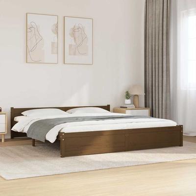 Vidaxl Bed Frame, Honey Brown, Solid Wood, 200 X 200 Cm