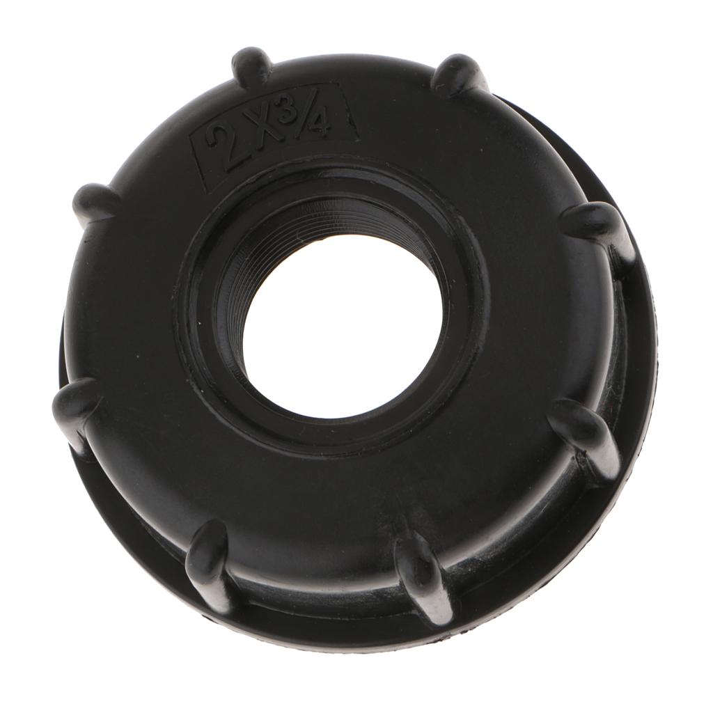 1000 Water Tote Tank Adapter Hose Cap 60mm Coarse Thread Outlet, 1/2inch+3/4inch=2PCS
