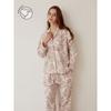 Lunaluz Women S Two Piece Long Sleeve Collar pajamaS Palace Rayon Cotton
