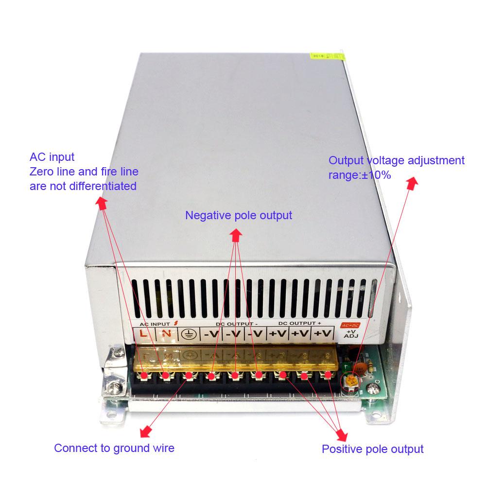 AC 170-250V to   24V 30A 720W Voltage   Regulated Switching Power-Supplys Adapter Converter for Strips Light Camera Computer Project Radio