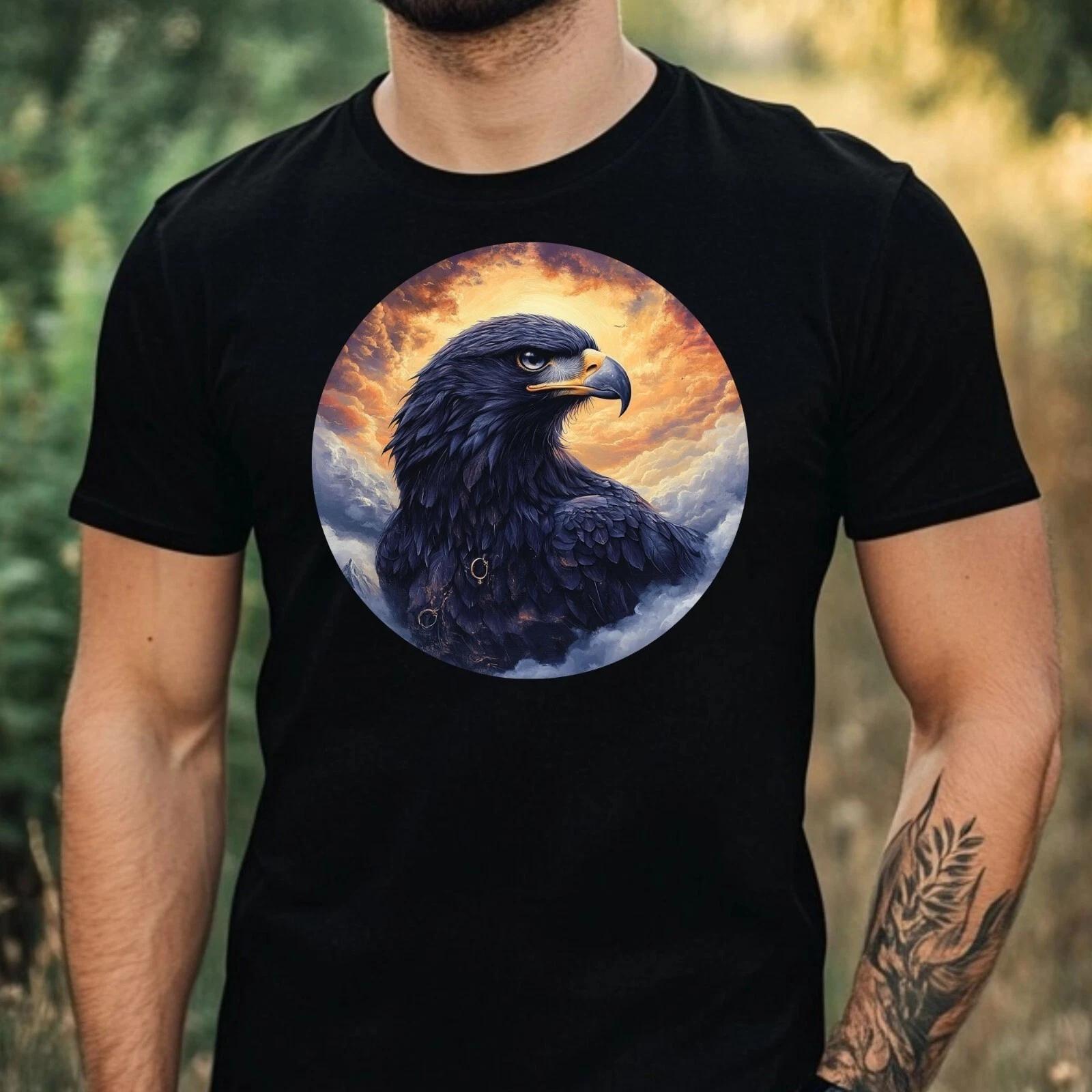 T-Shirt Herren Adler Portrait Motiv Baumwolle Größe XS bis 5XL XS
