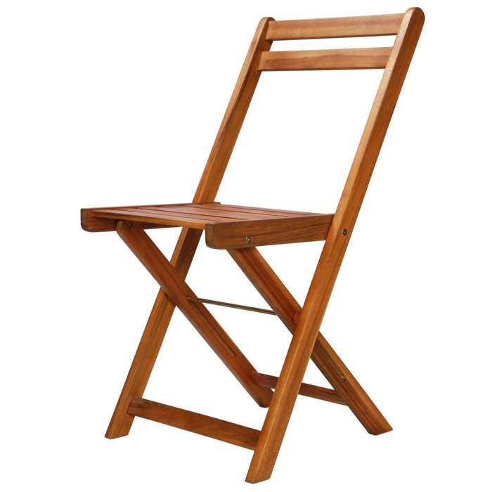 VidaXL 2x Chaise de Bistro Bois Massif d'Acacia Pliable Chaise de Jardin 44012