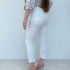 Miss Biggie Fashion Plus Size Slim Looking Easiest for Match Cotton Elastic Mid-High Waist Tight Straight-leg Cropped White Denim