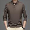 Herren Frühling Langarm Poloshirt Einfarbig Golfshirts Mode Business Casual Herren Oberteile T-Shirts