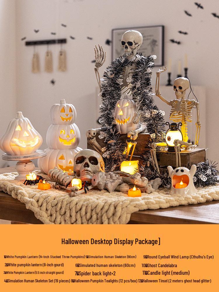 Halloween Glow-in-the-Dark Pumpkin Lantern Set for Party Decorations