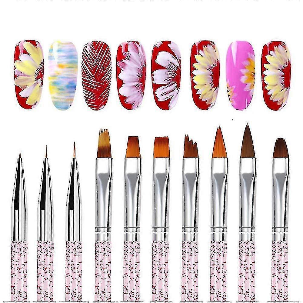 Nail Brush Set 10 Pieces For Art, Brushes Manicure And Accessories