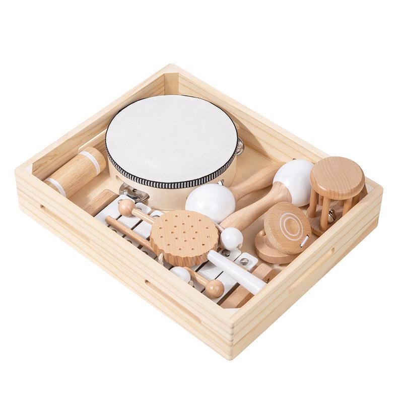 Children’s Wooden Percussion Set: Xylophone, Tambourine, Rattle, Toy Instruments