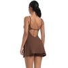 New Cool Camisole Jumpsuit Tennis Skirt Sexy Back Leggings Fitness Solid Color Sports Dress For Women