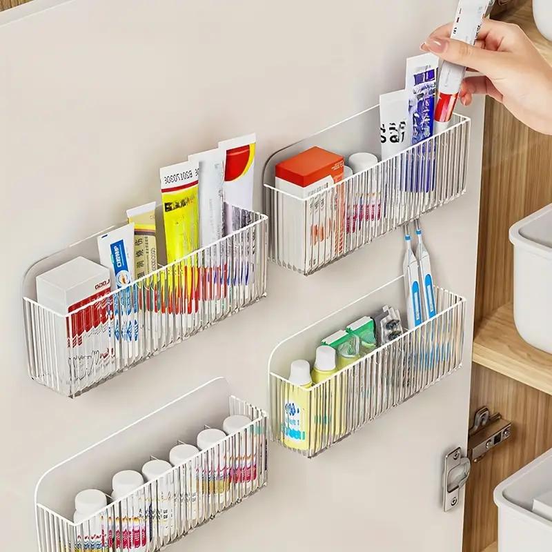 Wandmontierter Organizer Spiegelschrank Selbstklebende Aufbewahrungsbox für kleine Gegenstände Augenbrauenstift Lippenstift Lipgloss Organizer