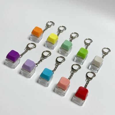 LED Keyboard Key Chain Toy Stress Relief DIY Button Finger Keyboard Caps Toy Small Gifts Small Gadgets Keychains