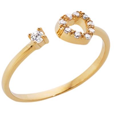 Gold Plated Ring 'Love' Golden (heart) - 6x6 Mm