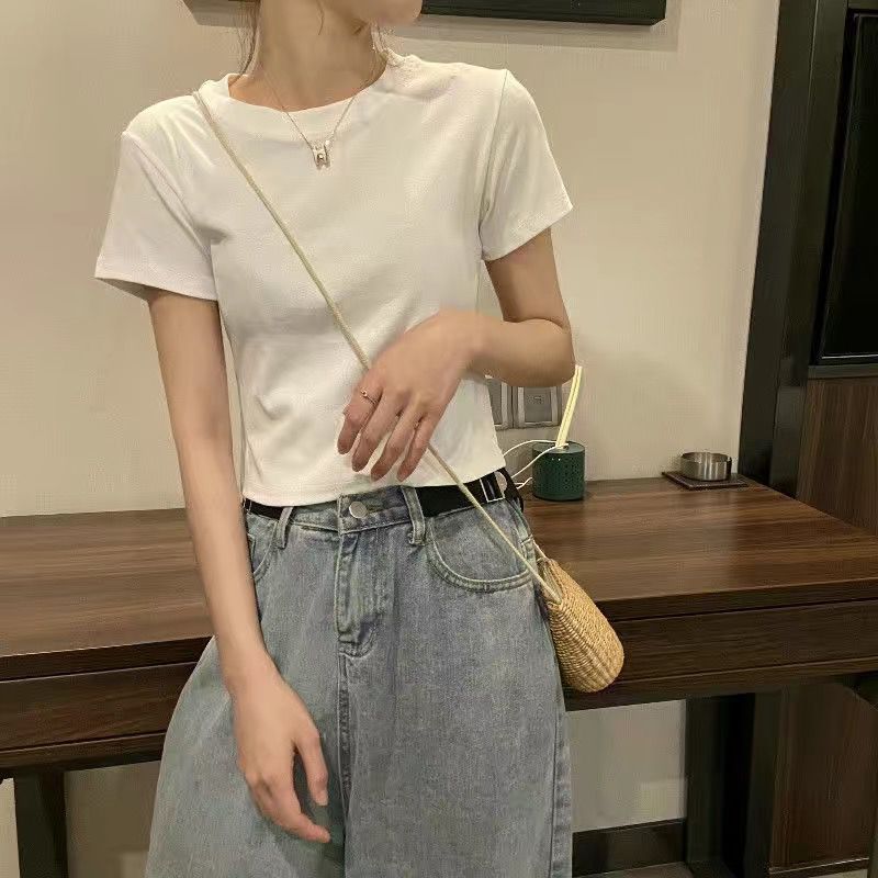 

Хлопковый короткий топ контрастного цвета с принтом, облегающая футболка с короткими рукавами, женская одежда в стиле гранж 2XL