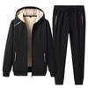 Winter-Herren-Sets, Fleece-Hoodie + Hose, 2-teiliges Set, lässig, Kaschmir-Trainingsanzug, Herrenbekleidung, verdickt, warm, Trainingsanzug, Oberbekleidung