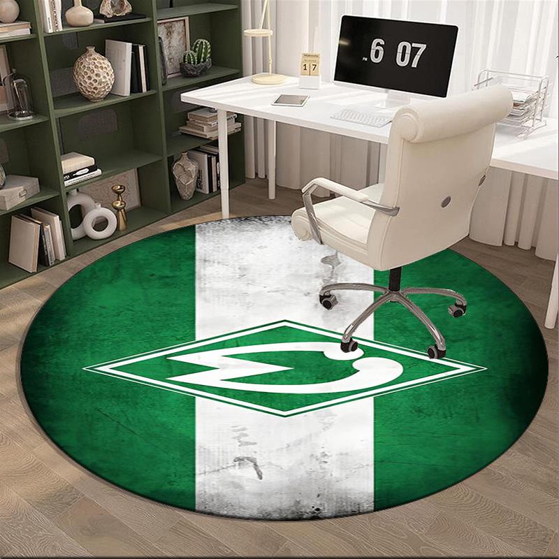 Werder Bremen Fußball Runder Teppich für Wohnzimmer, Schlafzimmer, Spielzimmer, Stuhlunterlage, Läufer, Kreis Teppich, Fan Weihnachtsgeschenk 80cmx80cm gray
