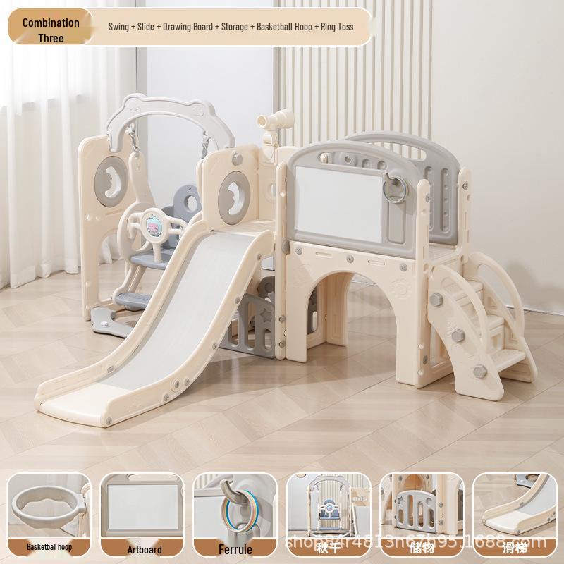 Kids' Non-Slip Indoor Slide & Swing Combo Toy - Multi-Functional Entertainment for Toddlers & Family