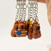 1PCS Cartoon Capybara Keychain Unisex Silicone Cute Animal Charm for Backpack, Car Pendant  Animal Theme Decorative Key Rings