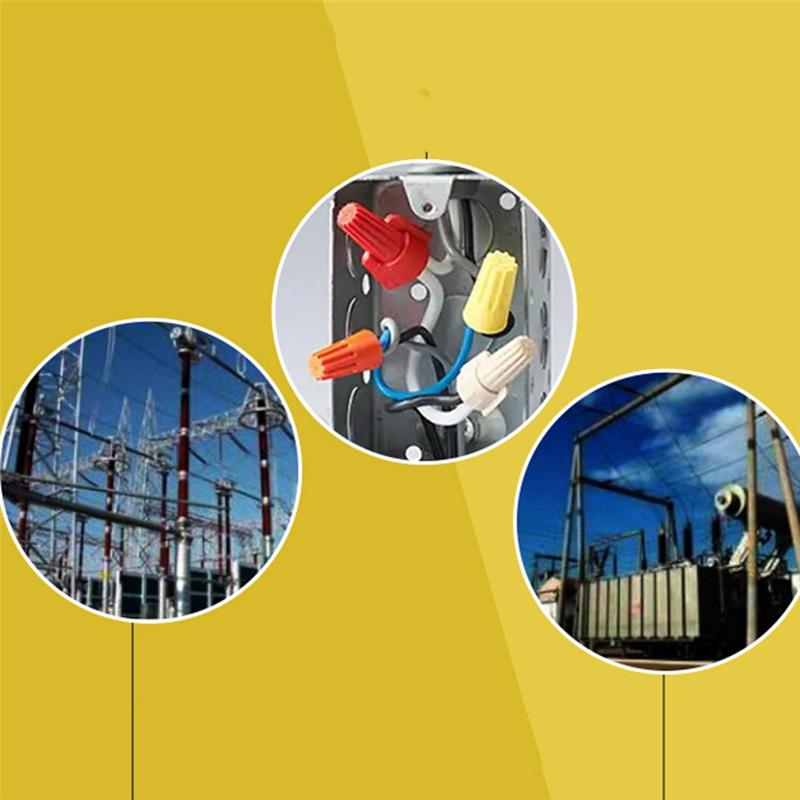 A23I - Гайки-соединители для проводов, Колпачки-соединители для концов проводов с  крылышками , Ребристые колпачки для соединения проводов, Винтовой зажим-клемма, Прост в использовании