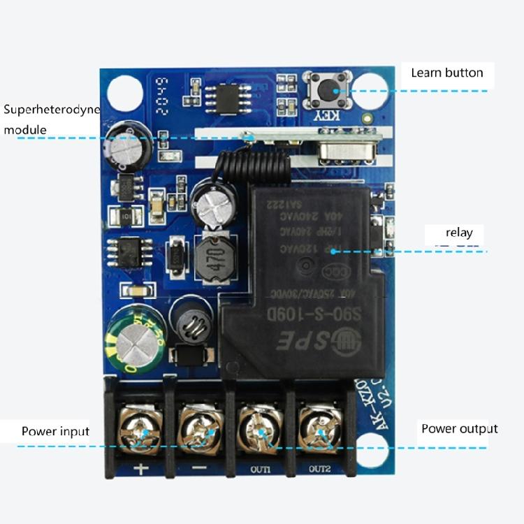DC12V-48V RF 433Mhz 315mhz Wireless Remote Control Switches 30A High Current RF
