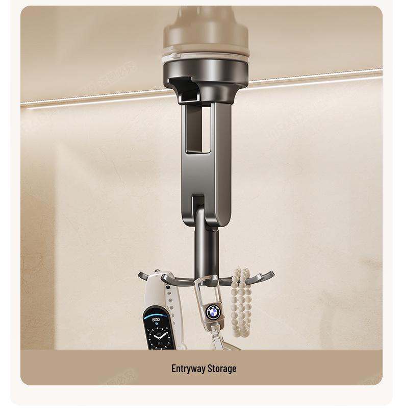 Wall-Mounted Rotating Suction Cup Storage Rack: Organize Spoons, Ladles & Cutting Boards Without Drilling