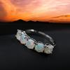 925 Sterling Silver Ring Natural Opal Rd 5.0mm 5 Pcs 2ct Gemstone Classic Simple Ring for Women Nice Gift