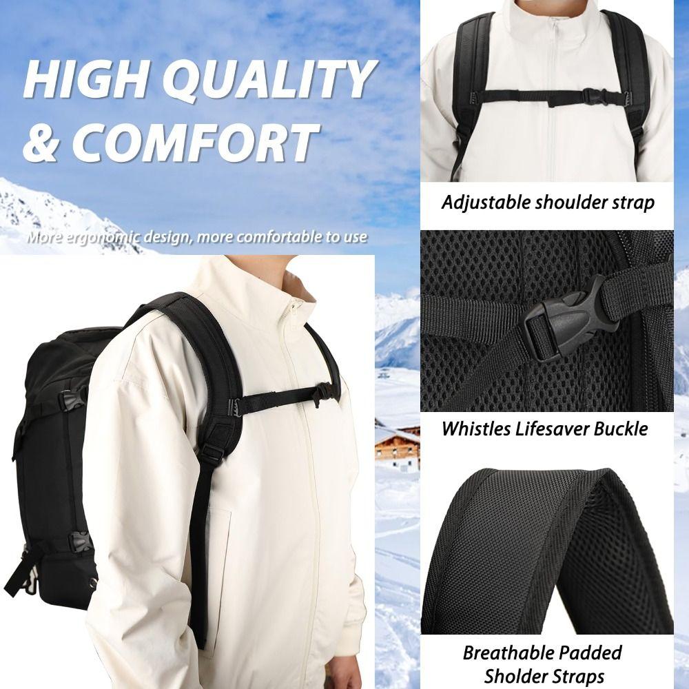 Durable 50L Ski Boot Bag Large Capacity Adjustable Ski Bag Breathable Waterproof Snowboard Boot Bag for Helmet Ski Shoes Goggles