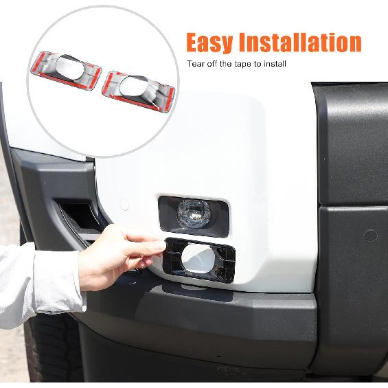 Nebelscheinwerfer-Abdeckung Zierleiste Kompatibel mit Toyota Land Cruiser 250 Prado J250 LC250 2024 2025, Stoßfänger vorne Nebelscheinwerfer Zierblende, 2 Stück (Klavier schwarz)