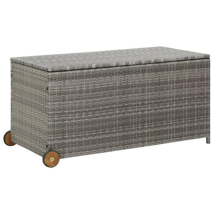 VidaXL Boîte de Rangement de Jardin Coffre de Coussin Oreillers Banc de Rangement Coffre de Stockage Extérieur Gris Clair 310090