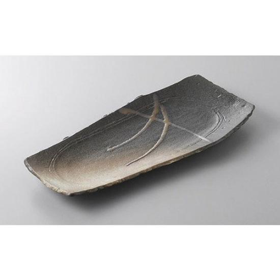 

Atka mackerel plate with susuki yakimono design x x tableware for and other dining gold-plated (Japanese sardine) [32.3 15.7 3cm] [Japanese