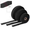 Hochwertige 2,5 cm * 5 m 10 m 15 m Titan/Schwarz-Abgaswärmewickelrolle für Motorrad-Fiberglas-Hitzeschildband mit Edelstahlbändern