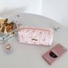 Plaid Bow Makeup and Pencil Case - Stylish and Portable Toiletry and Storage Bag for Students