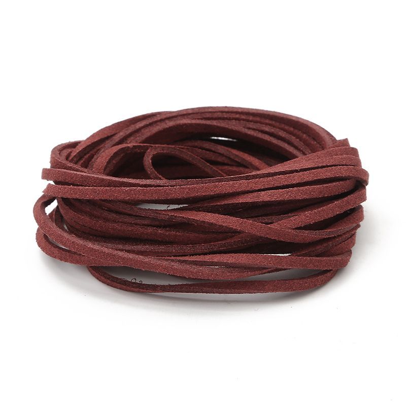 4 Meters Long 3mm Wide Korean Fleece Rope Deerskin Strap Suede Gift Box Decorative Ribbon Imitation Leather Rope DIY Jewelry