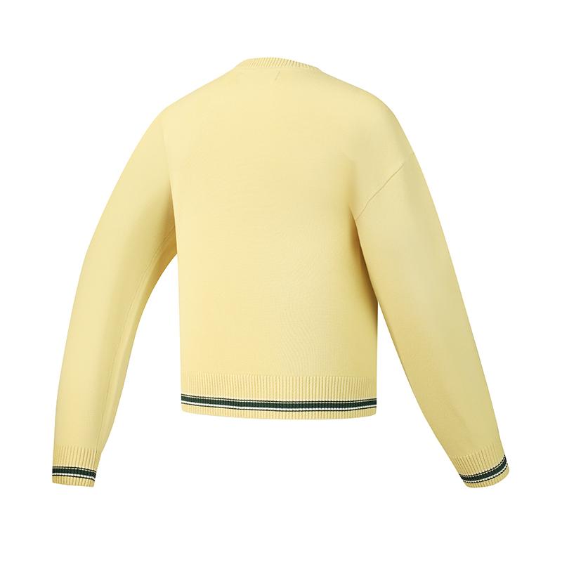 Fila Tennis Simple Classic Retro Sports Casual Versatile Comfortable Knitted Sweater Women Sweater Water-Yellow A11W613401FYE