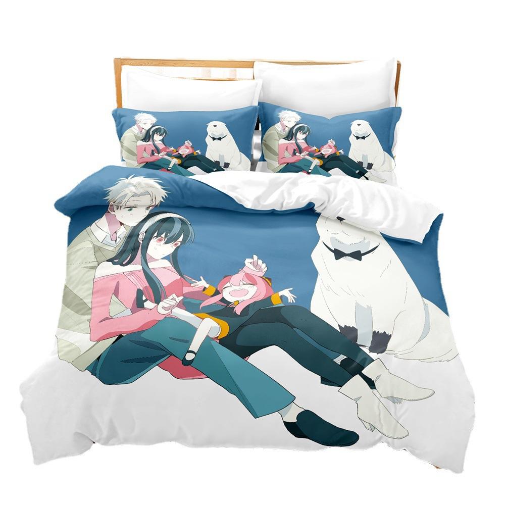 Anime 3D Digital Printing Bedding Four-Piece Set Three-Piece Spy Play House Sheets Quilt