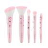 5Pcs Cute Compact Makeup Brush Set With Case Premium Brush for Flawless Foundation, Blush, Eyeshadow Application Beauty Tools