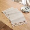Simple Table Runner Solid Color Handmade Tassled Cotton Linen Table Runner Household Tea Table Flag