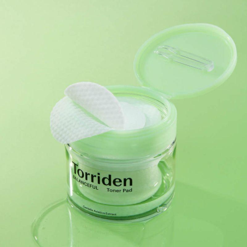 Torriden BALANCEFUL Cica Успокаивающие тонер-пэды 60 шт. Успокаивающие, увлажняющие корейские уходовые пэды