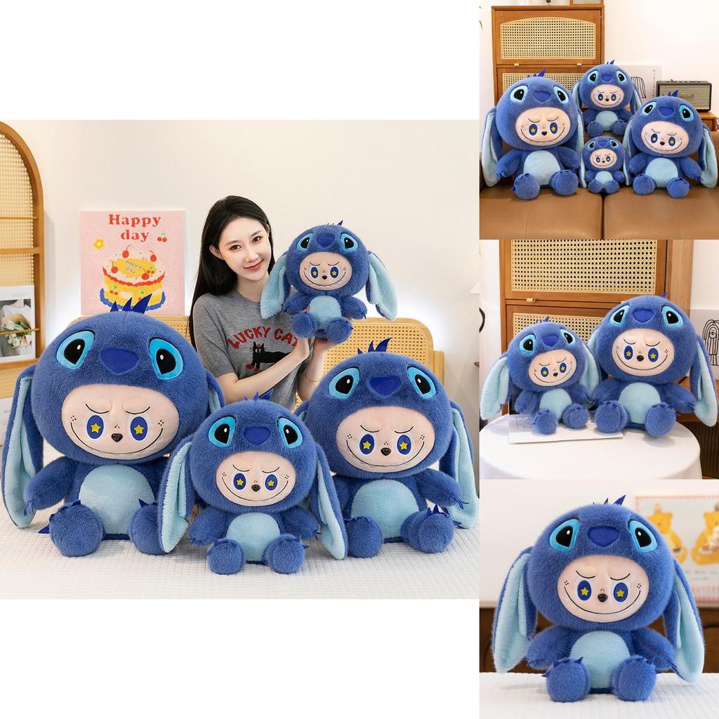 Stitch Labubu Plush Toy Rabbit Cushion For Girls Gift Soft Animal Decor