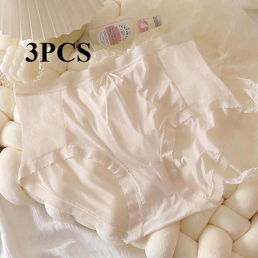 

3 шт. женские кружевные трусики с высокой талией, прозрачные, тонкие, мягкие, дышащие, трусы больших размеров, роскошные, утягивающие трусики для живота 5XL абрикосовый