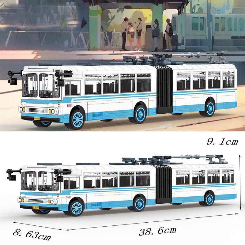 Non-Toxic 518Pcs Trackless Bus Building Blocks Small Bricks Creative Educational Toy For Kids Children Stem Learning Bus Construction